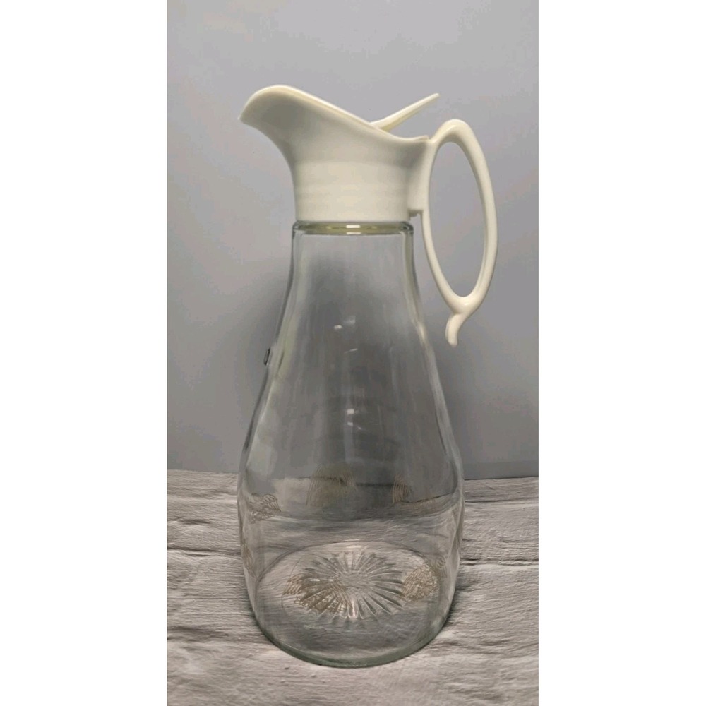 Vintage 1970's Log Cabin Federal Eagle Glass Syrup Bottle With Plastic Lid/Dispe - Picture 2 of 5
